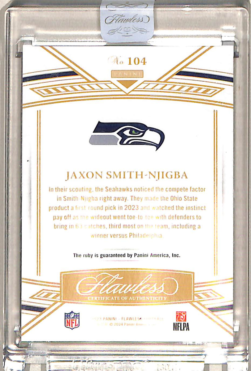 Jaxon Smith-Njigba 2024 Panini Flawless #104 Ruby 15/20 – Minor