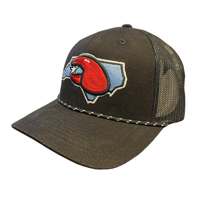 Hickory Crawdads Bimm Ridder Athletic Black State Logo Adjustable Cap