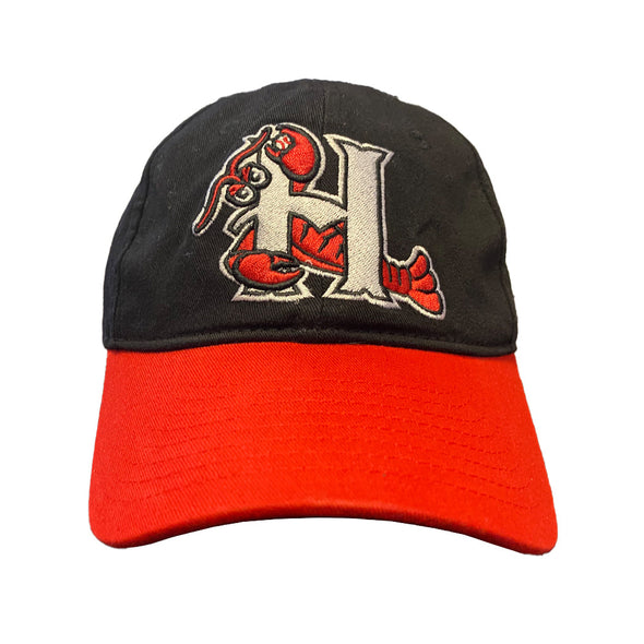 Hickory Crawdads Bimm Ridder Black and Red H Logo Adjustable Cap