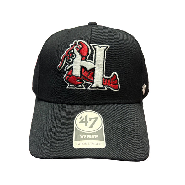 Hickory Crawdads '47 Black MVP H Logo Adjustable Hat