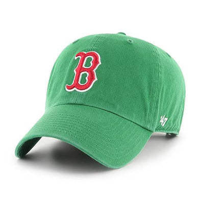 Boston Red Sox 47 Brand Kelly Green Clean Up Hat with Red B Logo