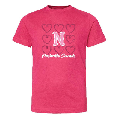 Nashville Sounds Youth Vintage Hot Pink Aurora Tee