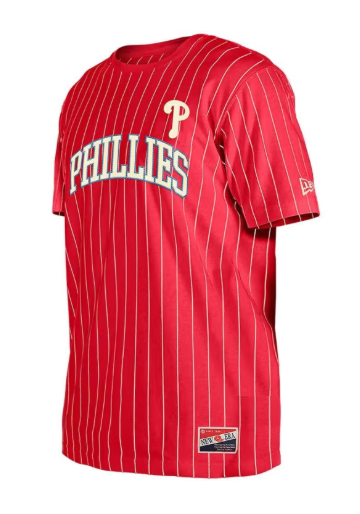 New Era Philadelphia Phillies Mens Red Pinstripe T-Shirt