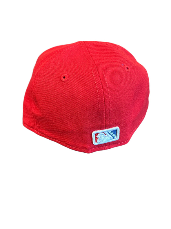 New Era Kid's 59Fifty Road- Red w/ Navy Feathered "R"