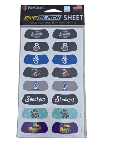 Shuckers Eye Black Stickers in your favorite Shuckers Logos