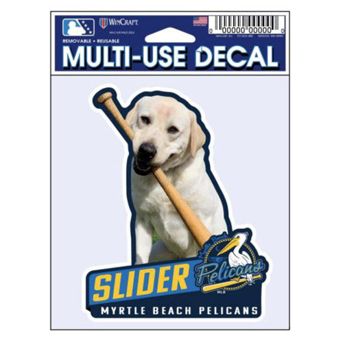 Myrtle Beach Pelicans Wincraft 4x4 Slider the Bat Dog Decal