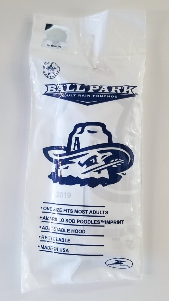 Amarillo Sod Poodles Game Hooded Rain Poncho