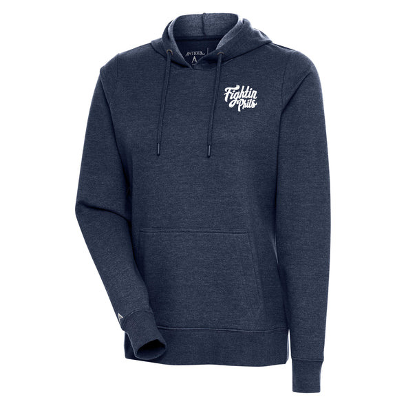 Antigua Womens Navy & Heather Fleece Action Pullover