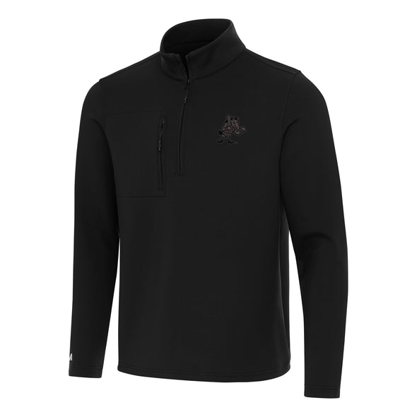 BRP NEW!  BLACK FLEECE 1/4 ZIP PULLOVER w/ BLACK EMBROIDERED BOXING ROWDY