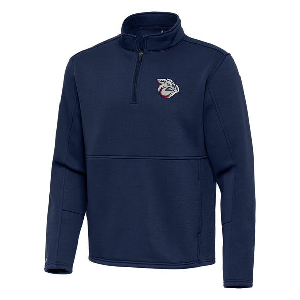 Lehigh Valley IronPigs Mens Navy Heavy Pullover 1/4 Zip