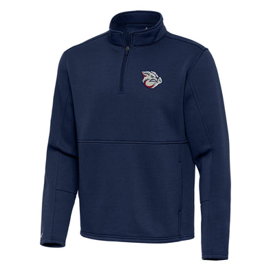 Lehigh Valley IronPigs Mens Navy Heavy Pullover 1/4 Zip
