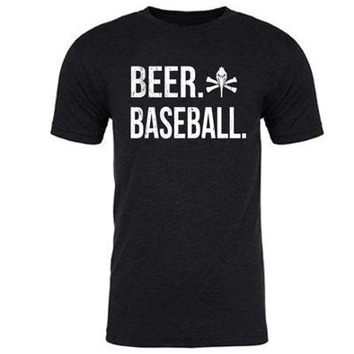 Myrtle Beach Pelicans 108 Stitches Black Beer Baseball Pirate Logo Tee