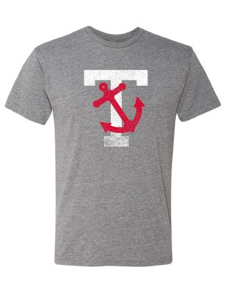 Tacoma Rainiers 108 Stitches Gray Tacoma Tugs Anchor Tee