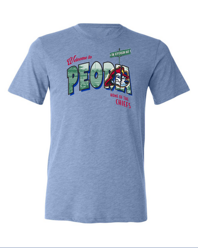 Peoria Chiefs Postcard Adult T-shirt