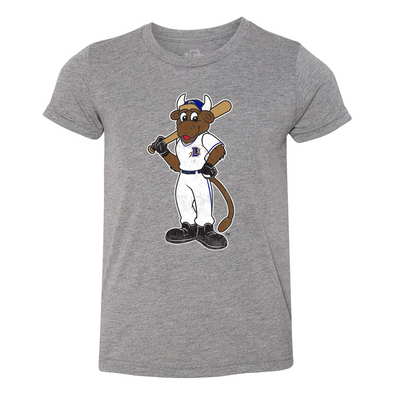 Durham Bulls 108 Youth Wool E. Bull Mascot T-Shirt