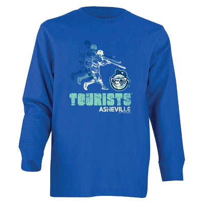 The Asheville Tourists Youth Royal Long Sleeve Shirt