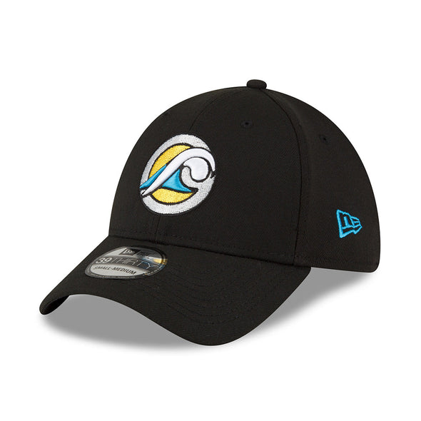 West Michigan Whitecaps New Era Black Throwback Stretch-Fit 39THIRTY Cap