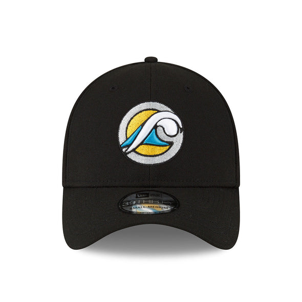 West Michigan Whitecaps New Era Black Throwback Stretch-Fit 39THIRTY Cap