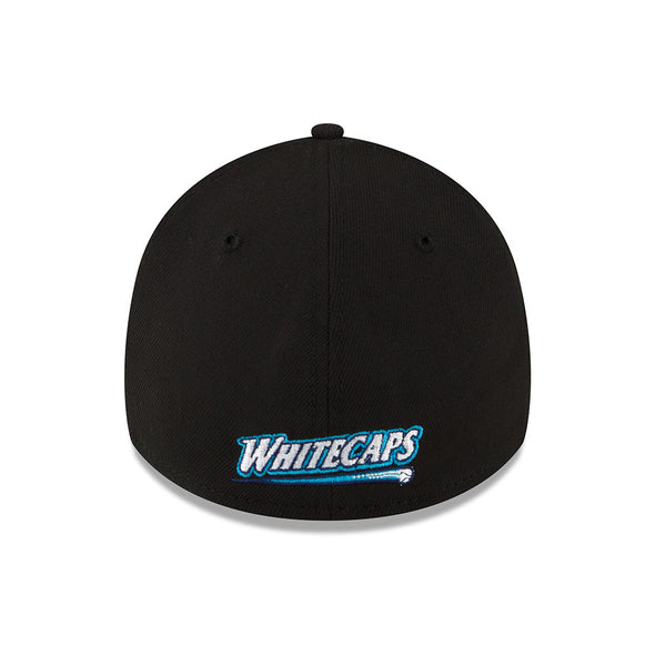 West Michigan Whitecaps New Era Black Throwback Stretch-Fit 39THIRTY Cap