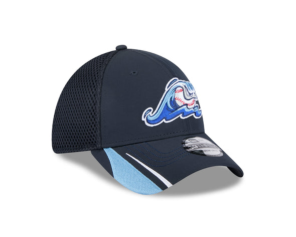 West Michigan Whitecaps New Era Linear Navy Stretch-Fit 39THIRTY Cap