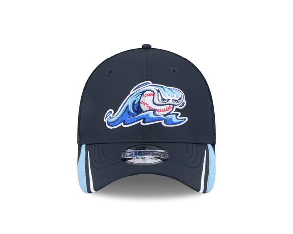 West Michigan Whitecaps New Era Linear Navy Stretch-Fit 39THIRTY Cap