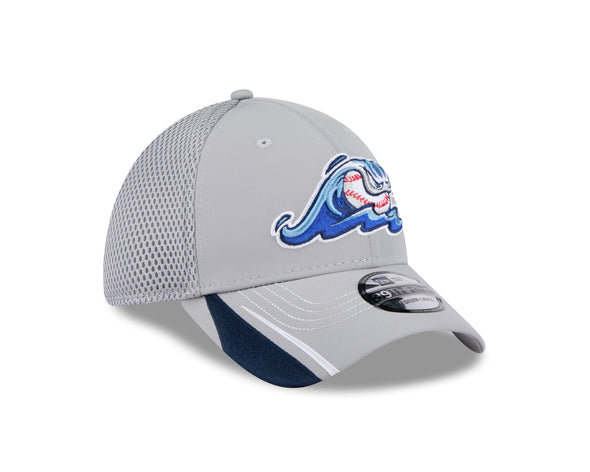 West Michigan Whitecaps New Era Linear Grey Stretch-Fit 39THIRTY Cap