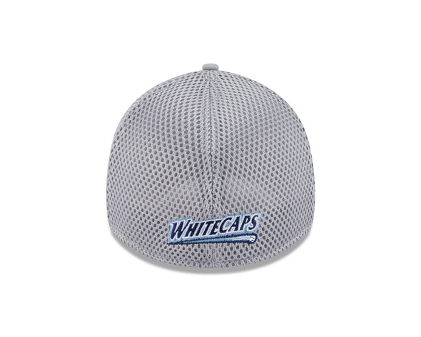 West Michigan Whitecaps New Era Linear Grey Stretch-Fit 39THIRTY Cap