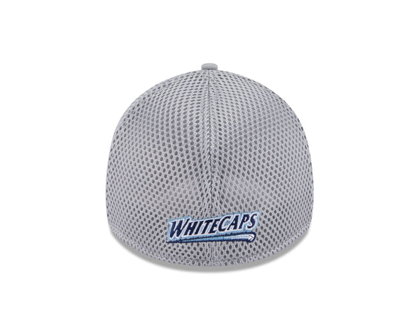 West Michigan Whitecaps New Era Linear Grey Stretch-Fit 39THIRTY Cap