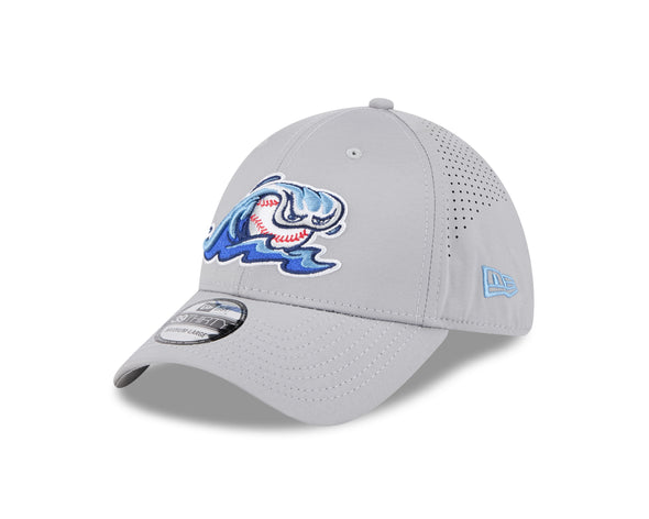 West Michigan Whitecaps New Era Mid Perf Grey Stretch-Fit 39THIRTY Cap