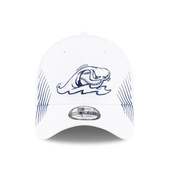 West Michigan Whitecaps New Era White Dash/Side Hash Stretch-Fit 39THIRTY Cap