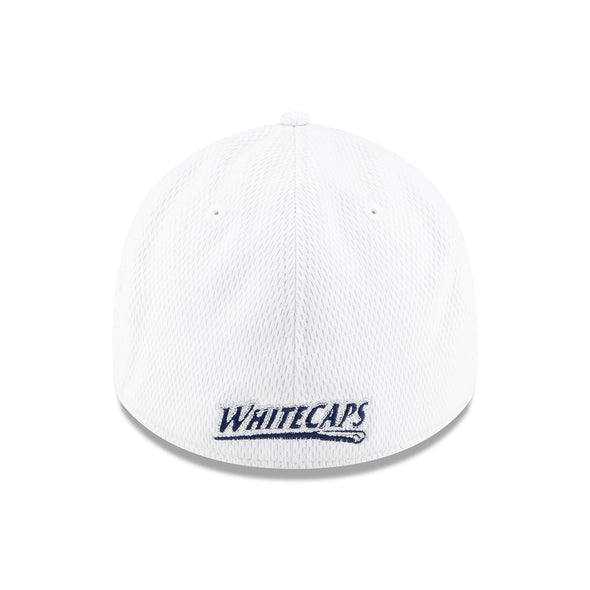 West Michigan Whitecaps New Era White Dash/Side Hash Stretch-Fit 39THIRTY Cap