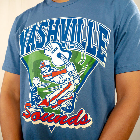 Nashville Sounds '47 Brand Cadet Blue Barrel Franklin Tee