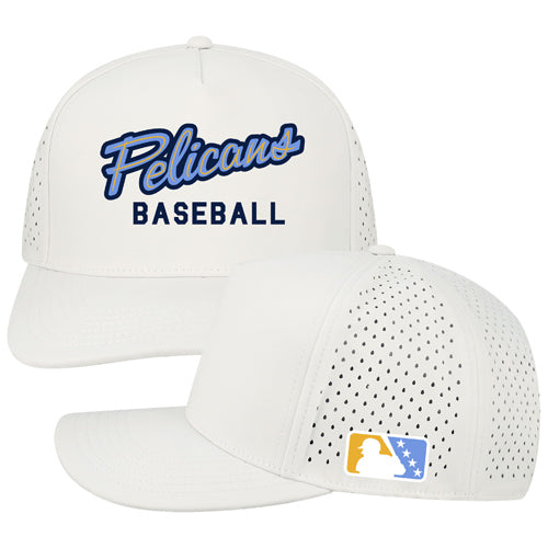 Myrtle Beach Pelicans Legacy Headwear White Script Cut Above Adjustable Cap