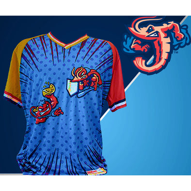 Jacksonville Jumbo Shrimp Evoshield Game Used Comic Hero Jersey