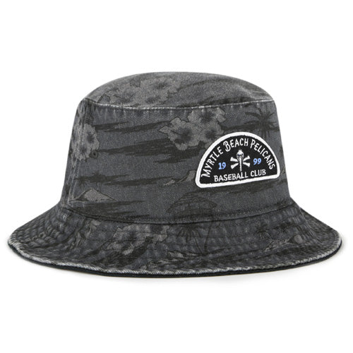 Myrtle Beach Pelicans 47 Brand Black Fiji Pirate Logo Bucket Hat