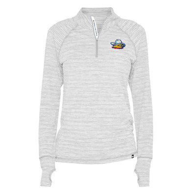 Amarillo Sod Poodles New Era Wmns White Stripe Game 1/4 Zip Pullover