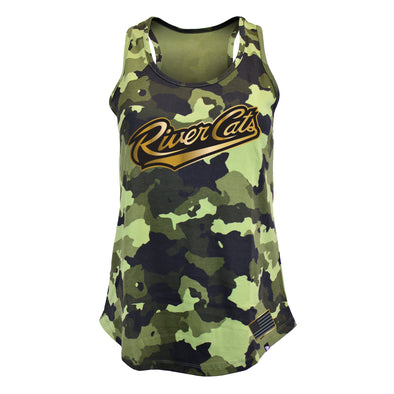 CAMO SCRIPT TANK - LADIES, SACRAMENTO RIVER CATS