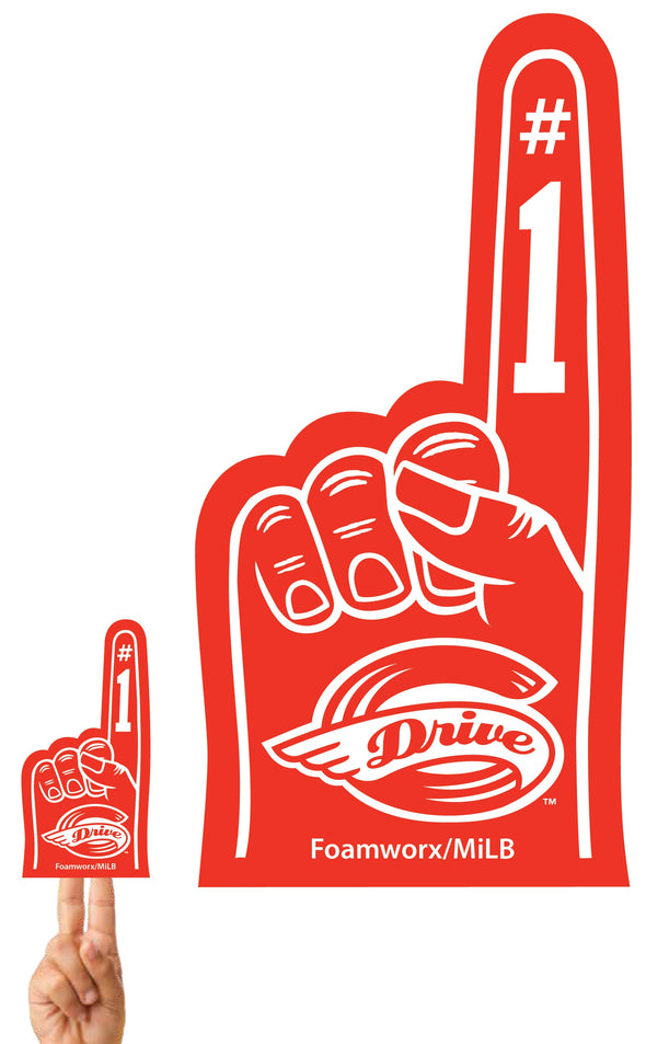 Greenville Drive Foamworx Mini Red Drive #1 Foam Finger