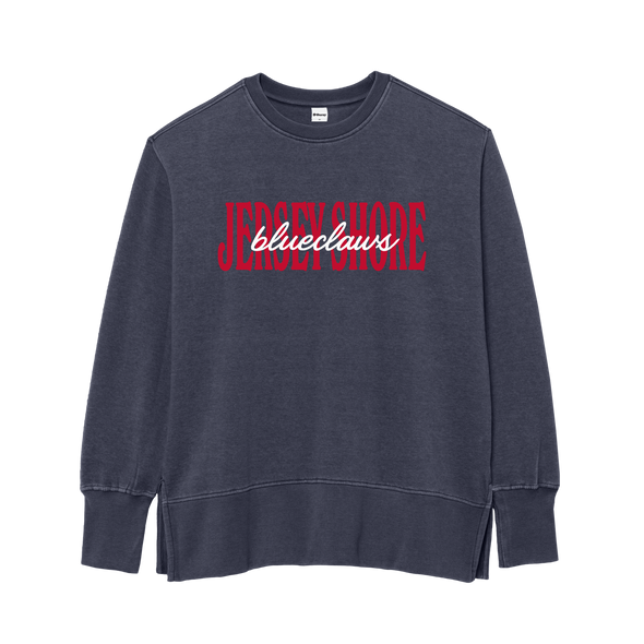 Jersey Shore BlueClaws Womens Weathered Fleece Crew