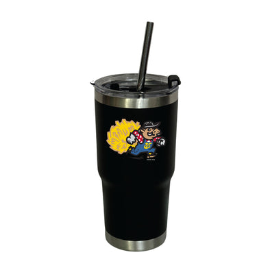 Amarillo Sod Poodles Yellow City Pigweeds 20 oz Black Tumbler