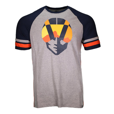 Men's Las Vegas Aviators '47 Brand Aviator Imprint Opener Gray/Navy Raglan Varsity Short Sleeve T-Shirt