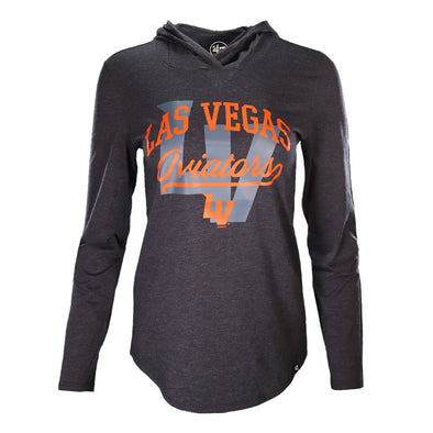 Women's Las Vegas Aviators '47 Brand Las Vegas Aviators Script Club Navy/Orange Hoodie