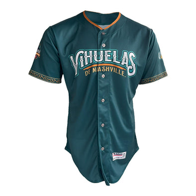 Nashville Sounds EvoShield Adult Vihuelas Teal Green Authentic Jersey