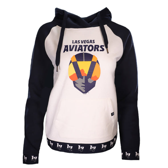 Women's Las Vegas Aviators '47 Brand 2019 Primary Logo Callback Revolve White/Navy Hoodie