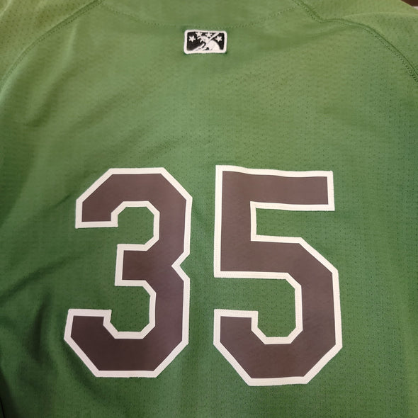 Clinton LumberKings GAME USED Green Batting Practice Jersey Size X Large