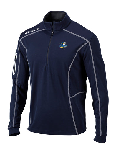 MYRTLE BEACH PELICANS COLUMBIA SPORTSWEAR NAVY PRIMARY SHOTGUN QUARTER ZIP