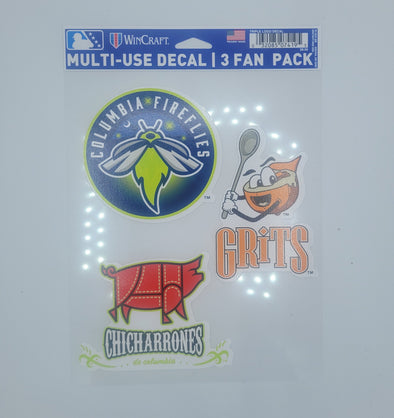 WC Fireflies Triple Logo Decal