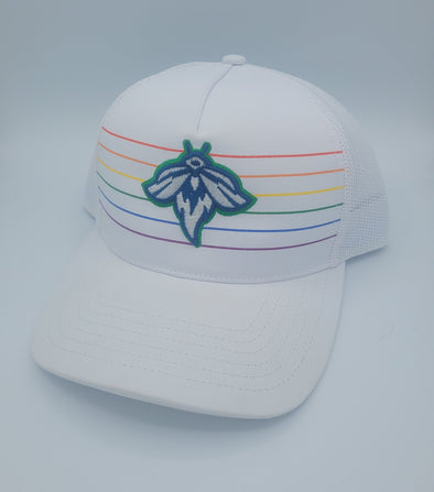 Fireflies Rainbow Stripe Mesh Cap