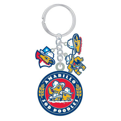 Amarillo Sod Poodles Logo Cluster Keychain