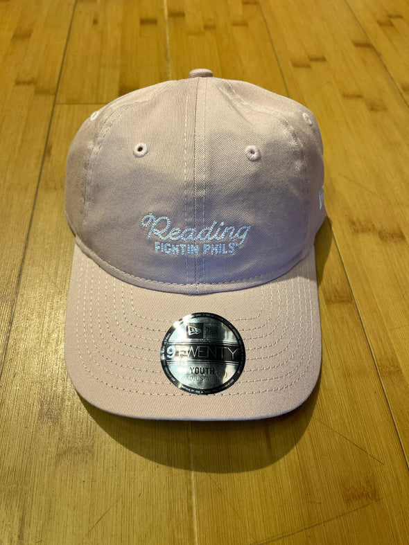 New Era Reading Fightin Phils Cursive Throwback Pink Script Youth Hat